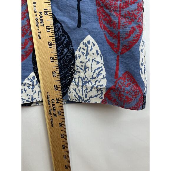 Boden Women's Size 8L Red White Blue Leaf Print Knee Length Lined Skirt - Picture 5 of 8
